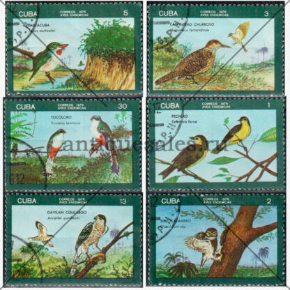 Birds. Птицы (комплект из 6-ти марок), 1976 г.